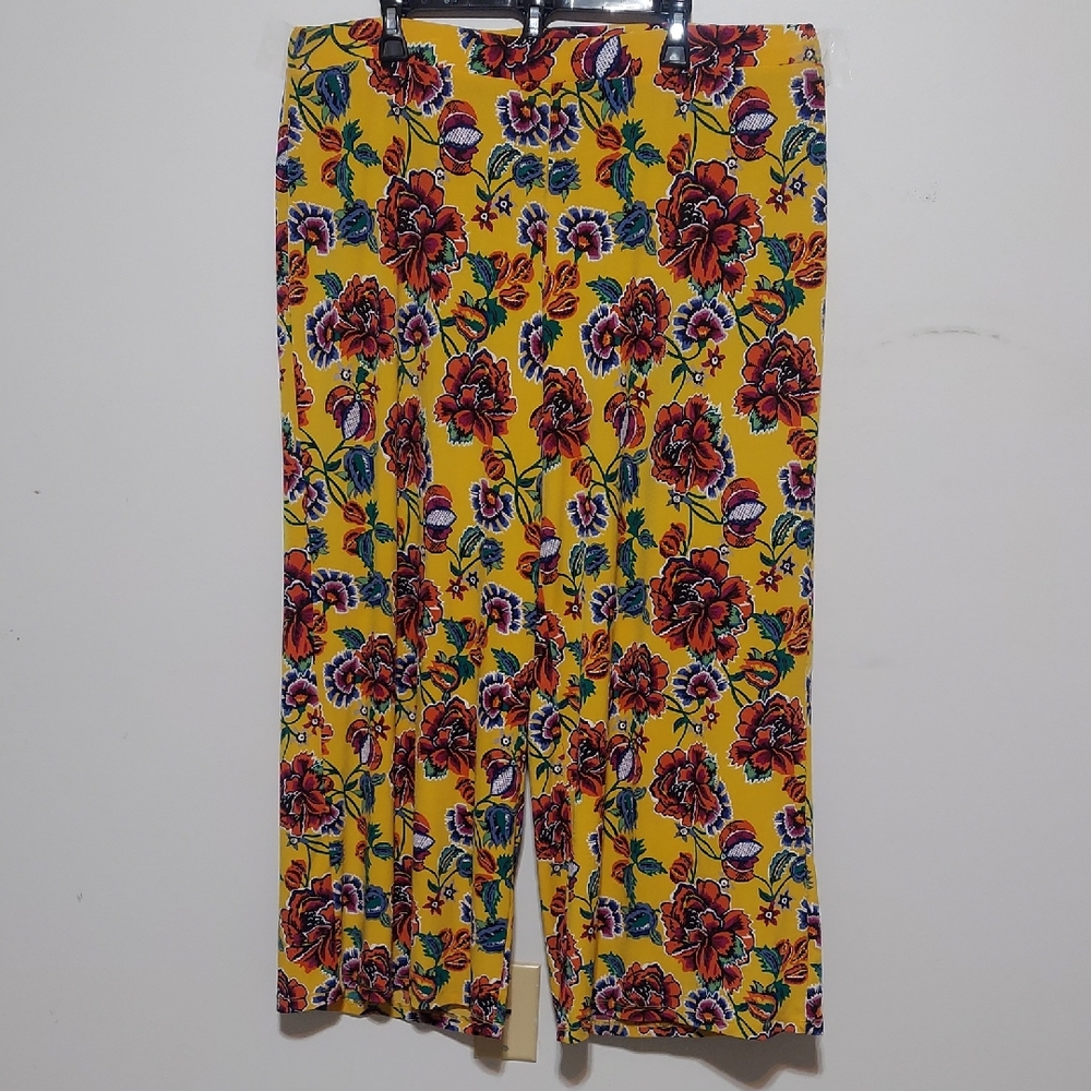 Vibrant Floral Wide-Leg Pallazzo Pants C Est. 1946 Size 18/20 UEC